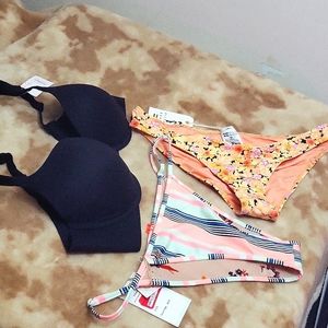 Lots of NWT underwear size 38C bra and L adjustable underwear and Xl billabong